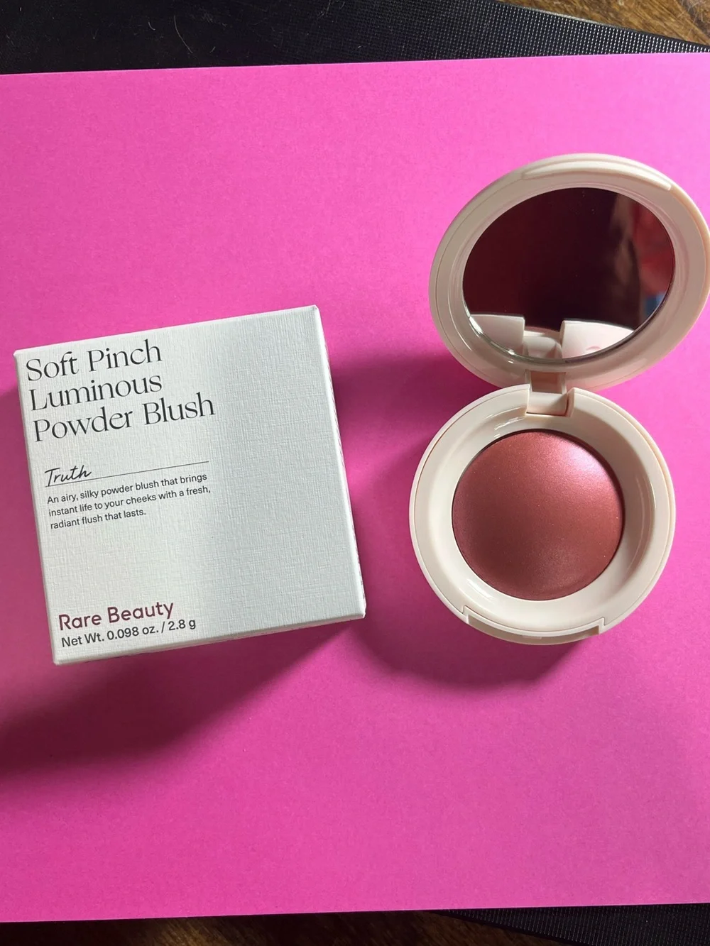 Rare Beauty Soft Pinch Luminous Powder Blush — Truth (warm rosy pink)